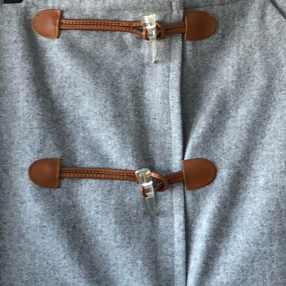 LIZ CLAIBORNE grey wool skirt with leather size 10 - Picture 2 of 9